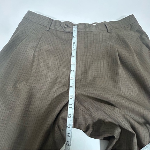Hart Schaffner Marx Tan Checkered Pattern Dress Pants - Picture 7 of 8